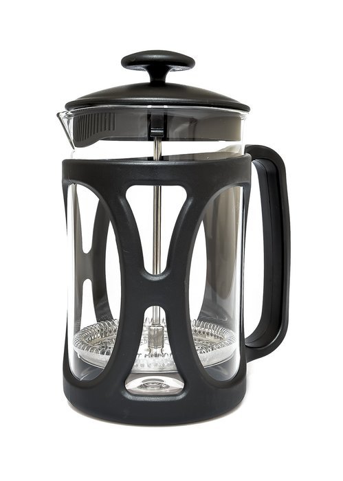 Groovy Peppers, French Coffee Press, Heat-proof Glass & plastic, 27ounce (6 cups) Black N5