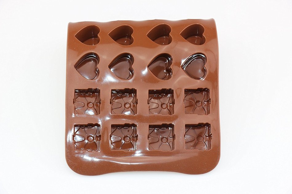 Silicone Candy Making Molds,Chocolate Mold Jelly Molds Ice Tray, Love/Gift Box/Flower Shape (1) N3
