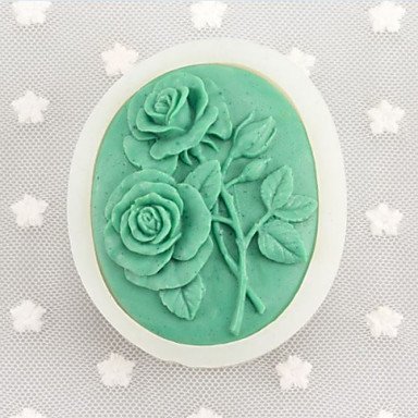 Y&XL&H Two roses Shaped Soap Molds Mooncake Mould Fondant Cake Chocolate Silicone Mold, Decoration Tools Bakeware