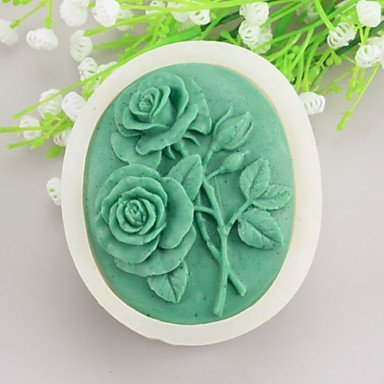 Y&XL&H Two roses Shaped Soap Molds Mooncake Mould Fondant Cake Chocolate Silicone Mold, Decoration Tools Bakeware N2