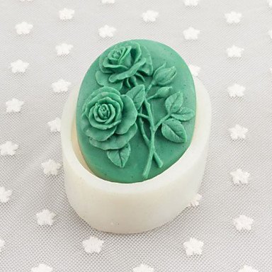 Y&XL&H Two roses Shaped Soap Molds Mooncake Mould Fondant Cake Chocolate Silicone Mold, Decoration Tools Bakeware N3