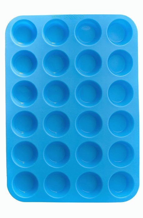 Silicone Mini Muffin & Cupcake Pan - 24 Cups Pink Mold & Baking Tray- Reusable, Non-Stick Bakeware - Heat Resistant... N17