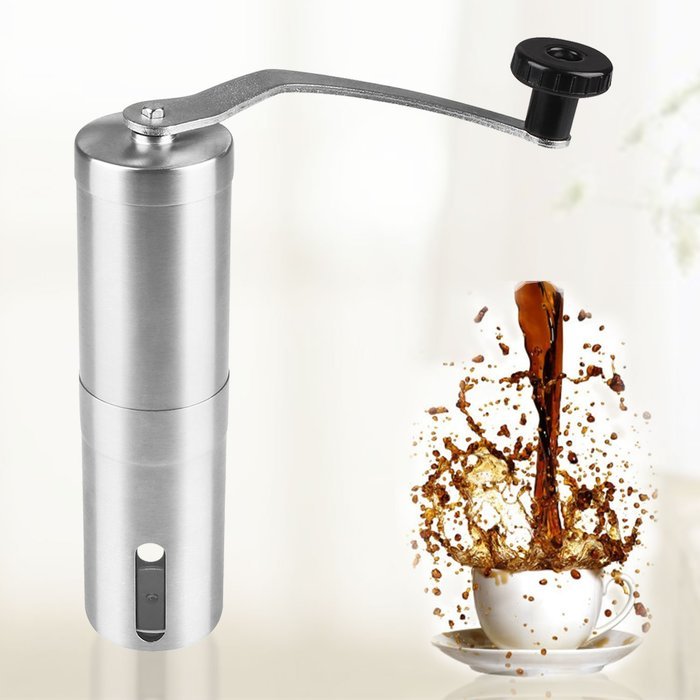 Burr Coffee Grinder, Kicode Hand Coffee Mill with Stainless-Steel Design, Adjustable Fineness Setting, 30g Capacity N7