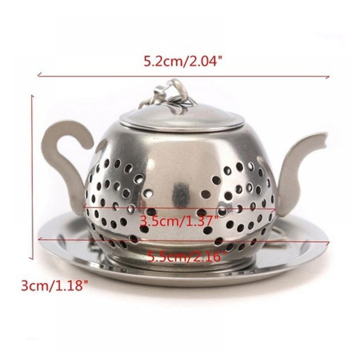 GOOTRADES Teapot Shape Stainless Steel Leaf Tea Infuser Filter Strainer Ball Spoon N7