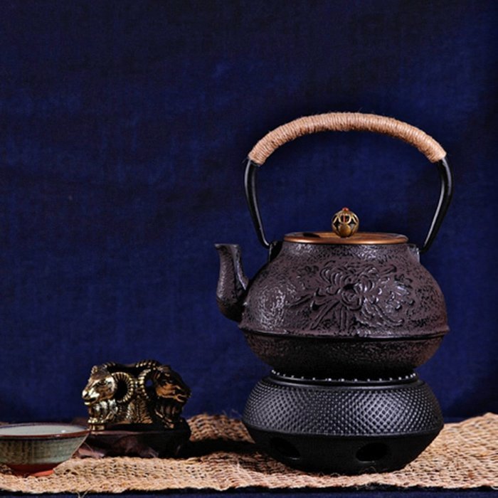 Homestia Cast Iron Teapot Warmer Black Honeycomb Pattern Antique Style 5.12"(Dia) N6