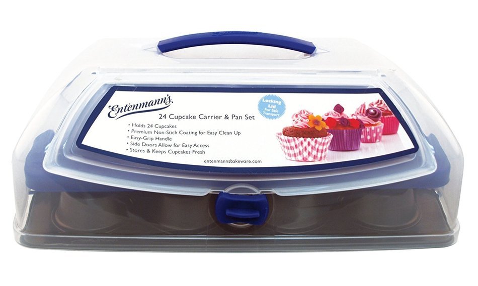 Entemann's ENT29110 24 Count Cupcake Carrier with Pan and Top Load Doors N3