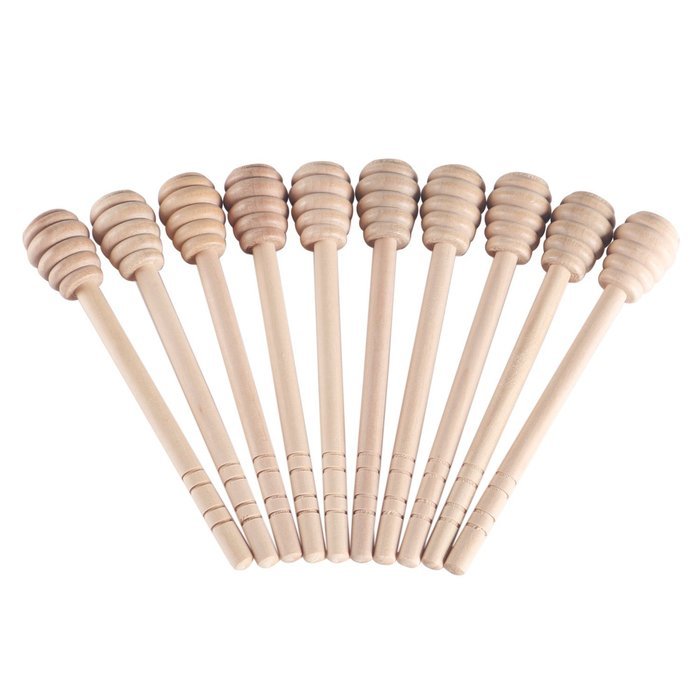 Geeklife Wood Honey Dippers ,6 inches Honey Dipper Stirring Stick Bulk for Honey Jar Dispense ,Pack of 10