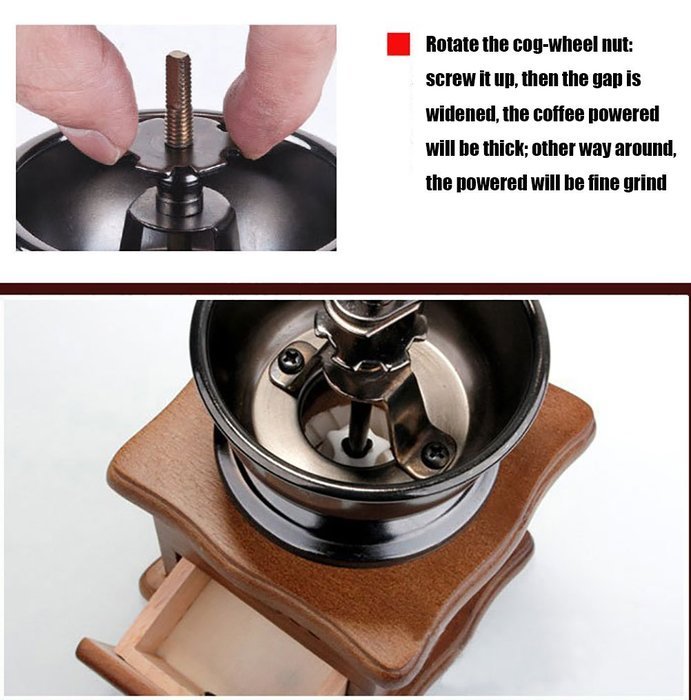 ChezMax Vintage Wooden Manual Grinder, Brown N7