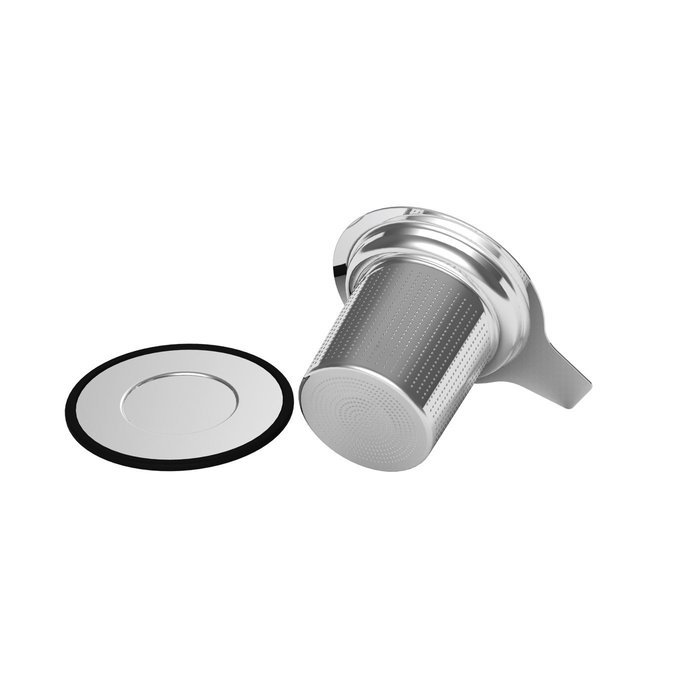 Mind Reader 'Fuse' Stainless Steel Loose Leaf Tea Infuser with Lid,spoon, Silver/ Black N5