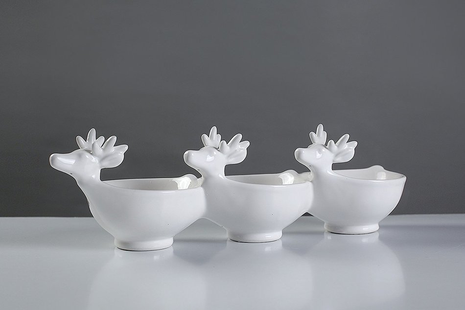Tea Storage Bulk Candy Jars, Ceramic Reindeer Kitchen Canister Decor N26
