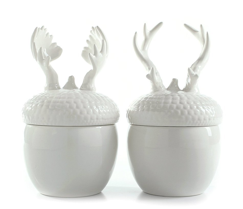 Tea Storage Bulk Candy Jars, Ceramic Reindeer Kitchen Canister Decor N29