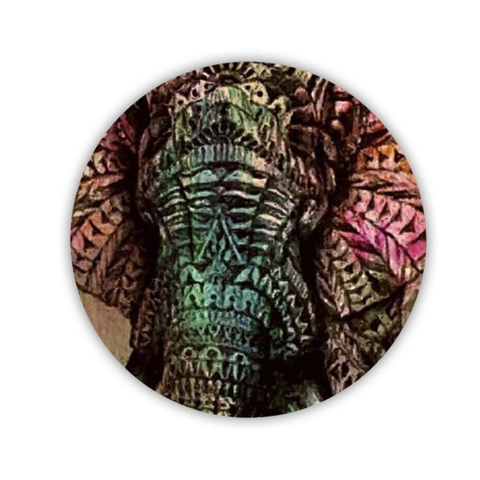 Generic Coaster Mdf Apparent Print Colorful Elephant Drawing 2 N4