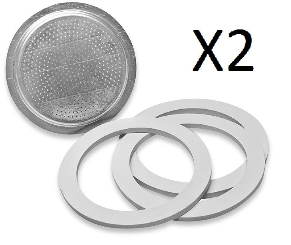 Bialetti Stainless Steel Filter Plate Replacement 6 Cup Espresso Maker (2-Pack)