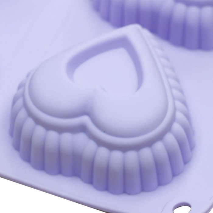 Webake 2 Pack Silicone Cake Molds,Bundt and Madeleine Pan,Round and Heart Shape Muffin Cupcake Pan (Red,Blue) N6