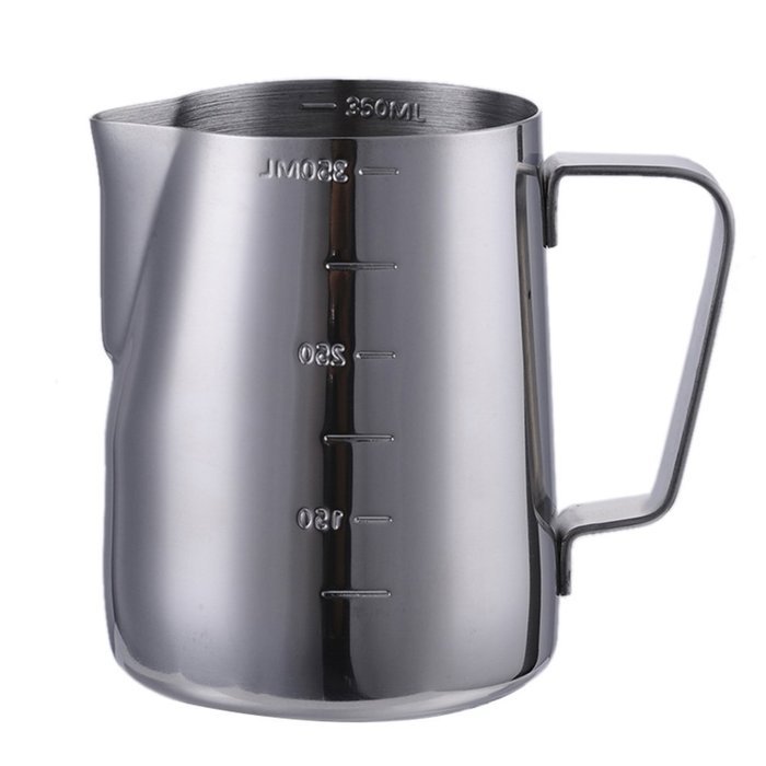 Awtang Convenient Stainless Steel 350ml Milk Jug with Measurements Outside