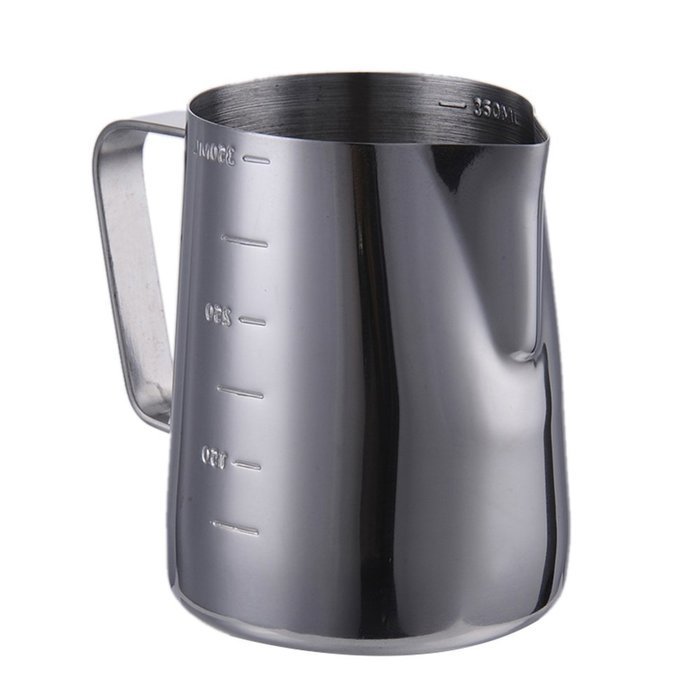 Awtang Convenient Stainless Steel 350ml Milk Jug with Measurements Outside N2