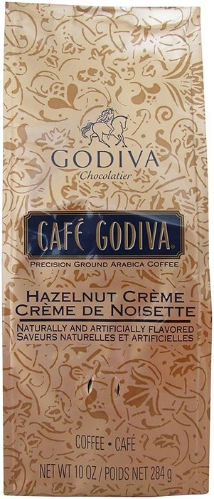 Cafe Godiva Hazelnut Ground Arabica Coffee 10 Oz