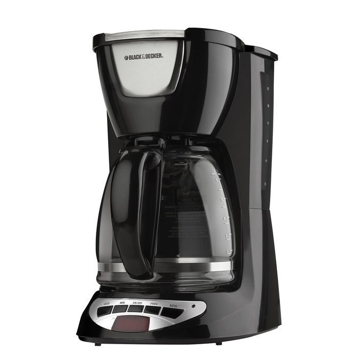 12-Cup Programmable Coffeemaker with Glass Carafe, Black