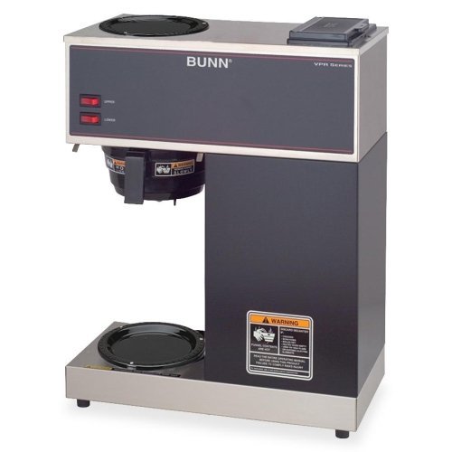 Pour-O-Matic Two-Burner Pour-Over Coffee Brewer, Stainless Steel, Black N2