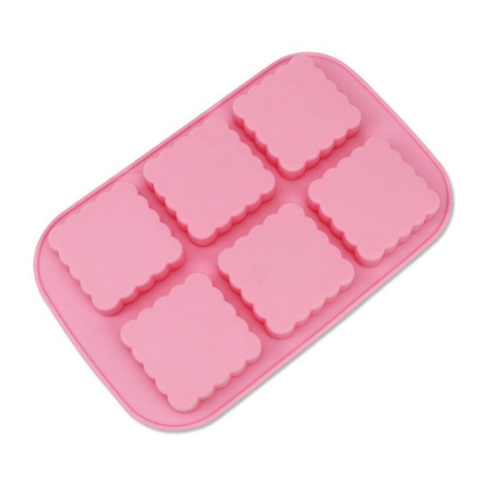 Wocuz New 6-cavity Square Mooncake Chocolate Muffin Cupcake Soap Silicone Mold Pan N2