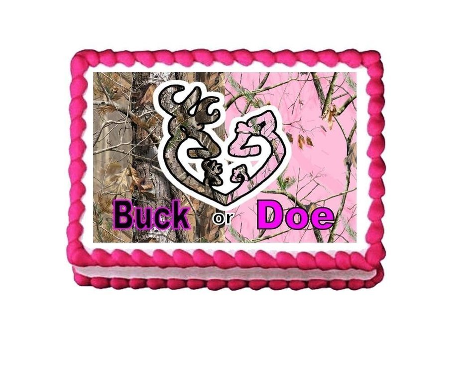 Edible Cake Topper Gender Reveal Buck or Doe Baby Shower