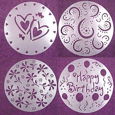 Sher 4 Pcs Round Cake Fondant Mold Craft Decorating Cutter Flower Heart Sugarcraft 20200.12 cm N2