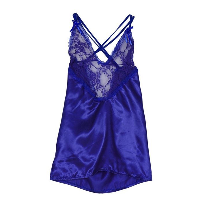 Mini Dress ，Beautyvan Comfortable Lingerie Nightwear Underwear Sleepwear Babydoll Lace Dress (L, Blue) N2