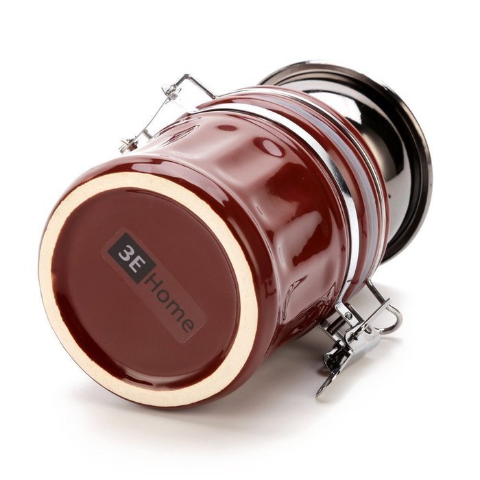 3E Home Manual Canister Ceramic Burr Coffee Mill Grinder, Stainless Steel Top and Ceramic Body N4