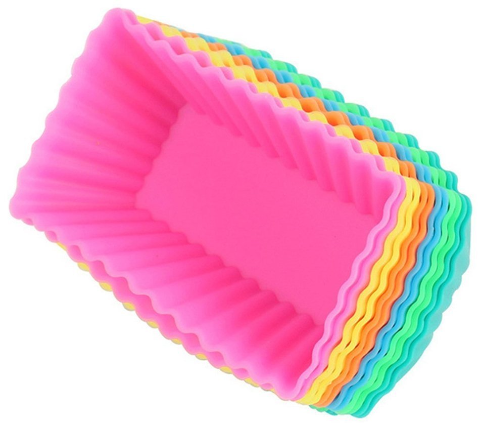 Beauty Clubs Silicone Rectangle Cake Muffin Cupcake Liner Chocolate 