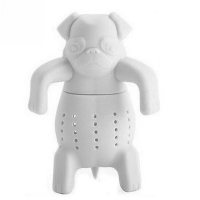 1Pc Lovely Tea Strainers Silicone Tea Infuser Kawaii Portable Dog Tea Strainers Spice Infuser Filter Beige N4