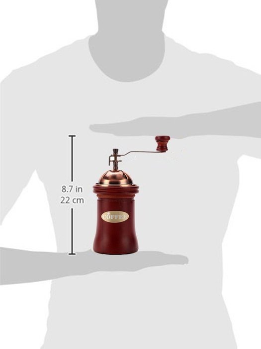3E Home Manual Canister Ceramic Burr Coffee Mill Grinder, Stainless Steel Top and Ceramic Body N10
