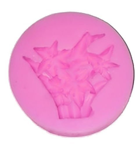 1Pcs Lily Flowers in Basket Silicone Mold f Pink Silicone Mold Sugarcraft Cake Decorating Tools Baking Fondant...