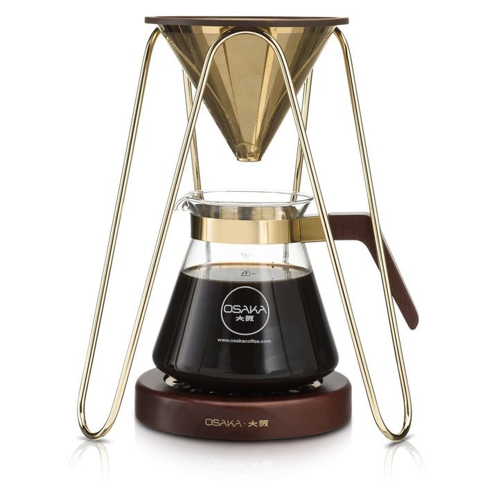 Osaka Tripod Pour-Over Station with Gold Filter - Full Brewing Station for Pourover Coffee - 20oz. Capacity. "...