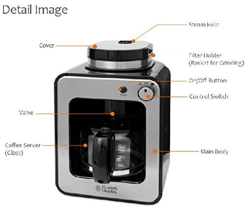 Russell Hobbs Electric Coffee Maker Machine Built-in Coffee Grinder RH-G6686 N5