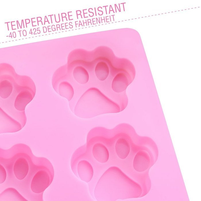Dog Paws Mold | 2 pcs Adorable Mini Paw-shaped 10 Cavities Baking Mold Non Stick Non-toxic Soft Silicone Heat... N3