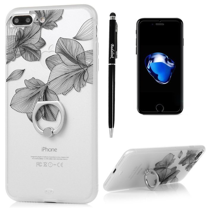 Badalink iPhone 7 Plus Case (5.5") 360 Degree Rotating Ring Holder Kickstand Shockproof Soft TPU Bumper Frame... N90