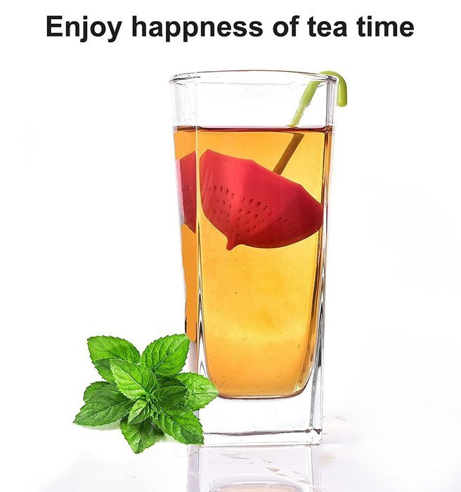 Sino Banyan Tea Infuser Strainer,Silicone Handle,Fix on Cup,Set of 3 N3