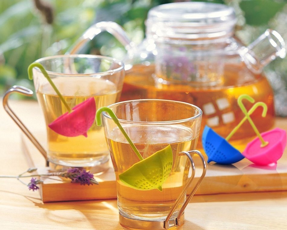 Sino Banyan Tea Infuser Strainer,Silicone Handle,Fix on Cup,Set of 3 N4