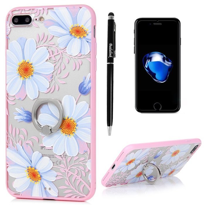 Badalink iPhone 7 Plus Case (5.5") 360 Degree Rotating Ring Holder Kickstand Shockproof Soft TPU Bumper Frame... N96