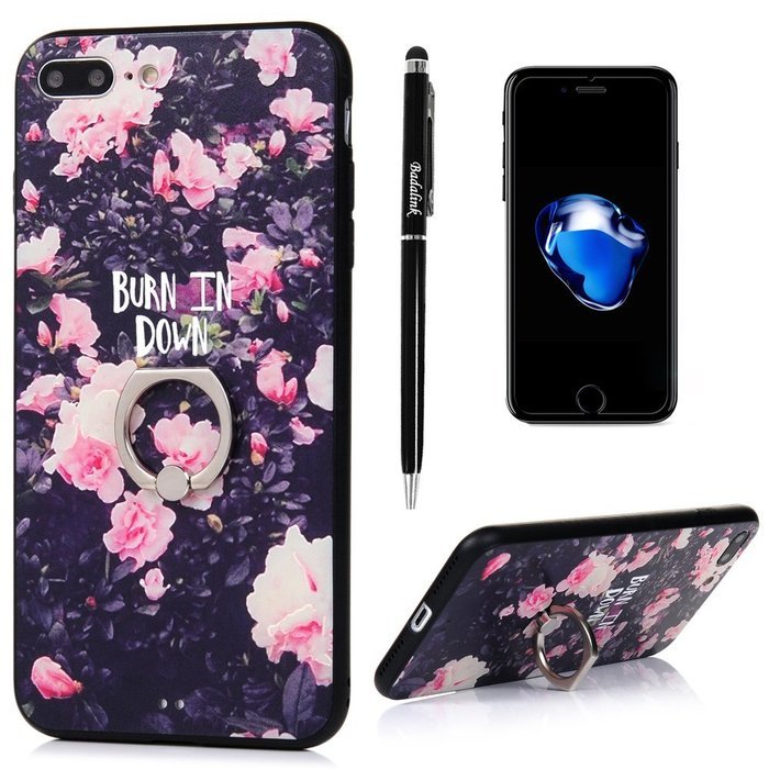 Badalink iPhone 7 Plus Case (5.5") 360 Degree Rotating Ring Holder Kickstand Shockproof Soft TPU Bumper Frame... N98