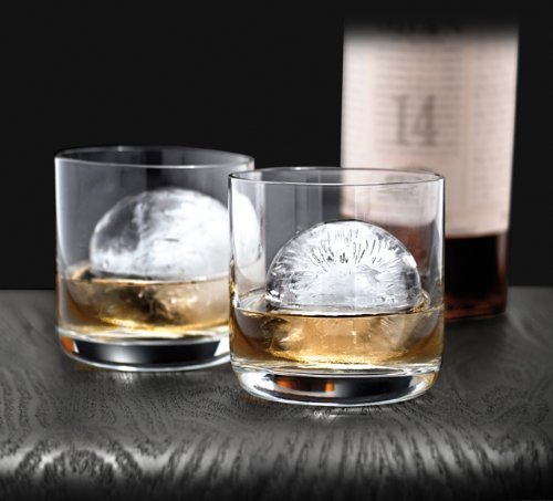 Tovolo set of 4 large elegant silicone easy release slow melting chilling round ice molds N3