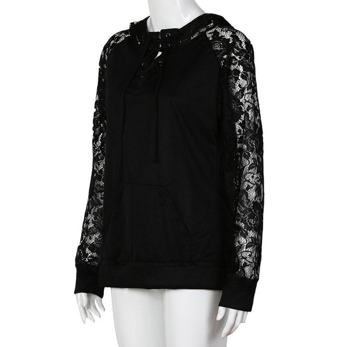 Hoodie Sweater,Morecome Womens Lace Long Sleeve Hoodie Coat Blouse Sweater N2