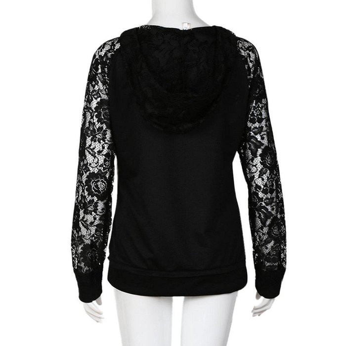 Hoodie Sweater,Morecome Womens Lace Long Sleeve Hoodie Coat Blouse Sweater N4
