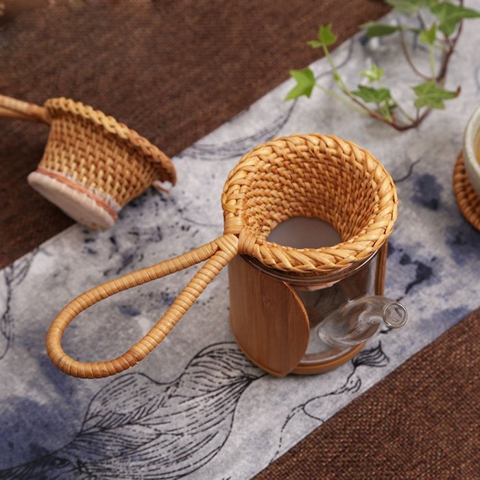 Belabeno Handmade Natural Wooden Rattan Tea infuser filters N2