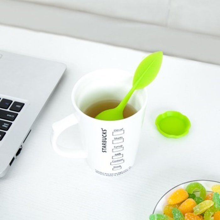 Huayoung 3-pcs Leave-shaped Silicone & Stainless Steel Tea Infusers Useful Tea Filters (Orange) N10