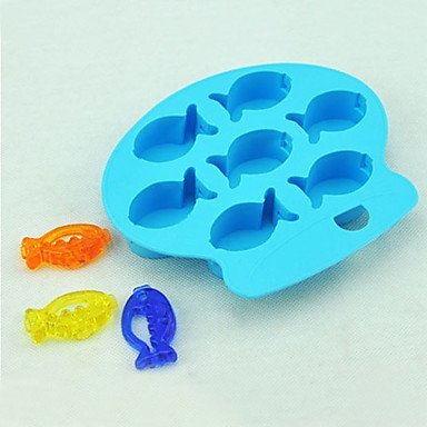 Y&XL&H Silicone Ice Aquarium Tray Sea Fish Reusable Makes QQ Fish Ice Trays (Random Color) N3