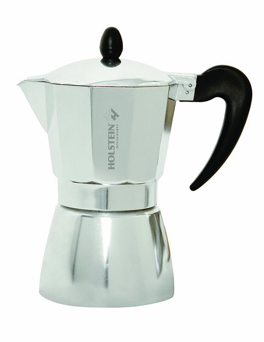 Holstein Housewares H-08081 6-Cup Aluminum Espresso Maker - Red