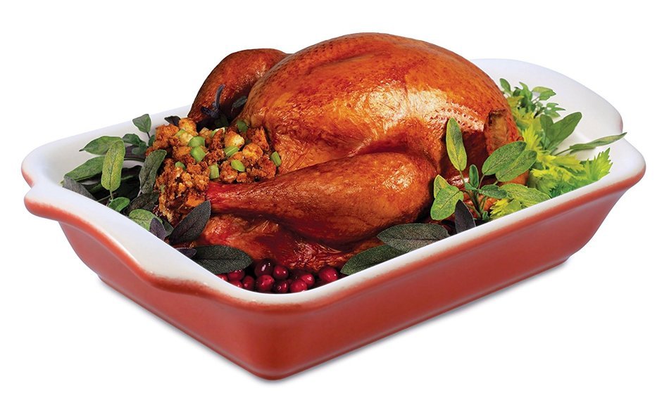Swissmar Le Cordon Bleu Tendance Large Rectangular Roasting Dish, 5.3 Quart, Blanc White