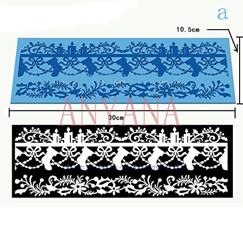 Anyana Sugarcraft Silicone Molds Fondant Cake Decorating Tool Silicone Lace Mold Pastry N2