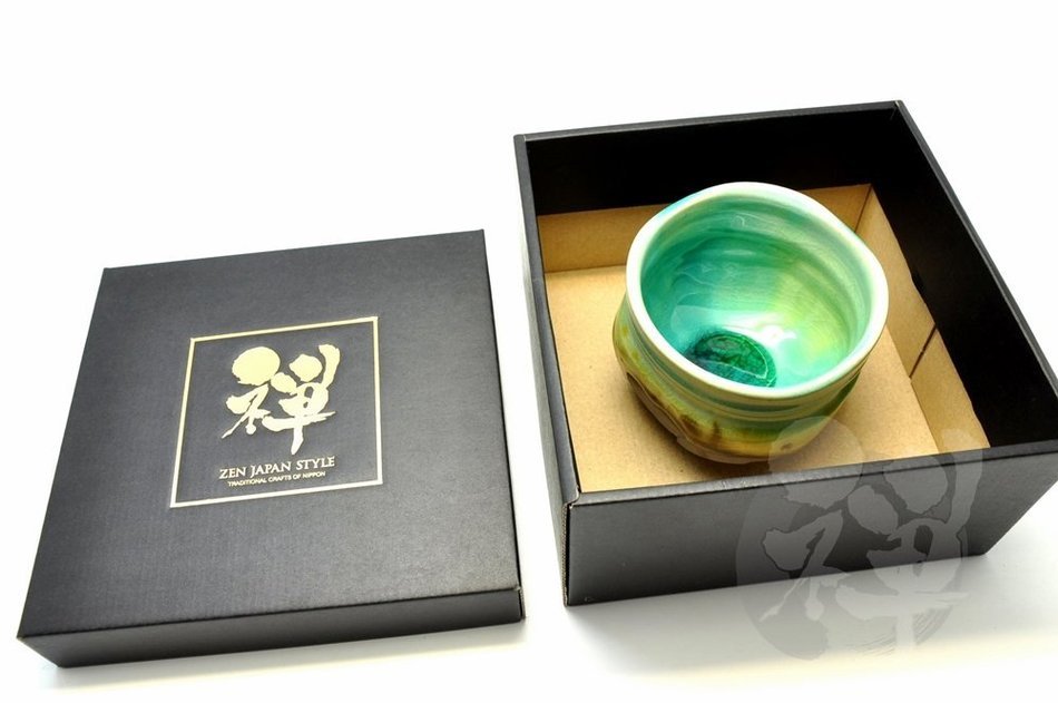 Japanese Mino Yaki ware Matcha Bowl Green Tea 11.5 / 11.5 / 8.5cm (4.5 / 4.5 / 3.3inch)[7358] N5